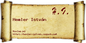 Hemler István névjegykártya